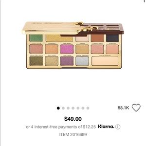New+box TooFaced Chocolate Gold Eyeshadow Palette